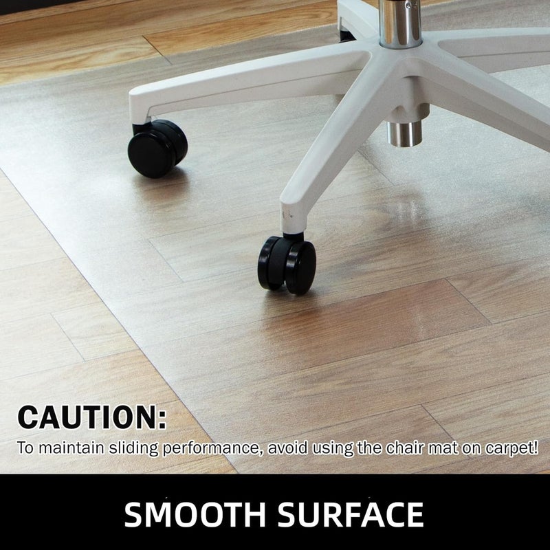 Tydle Chair Mat for Hard Floors, 48" x 60" Chair Mat for Hardwood Floor, Non-Slip Computer Under Desk Plastic Floor Mat for Work Gaming Chairs, Vinyl Hard Floor Protector for Home Office (Clear) - Image 3